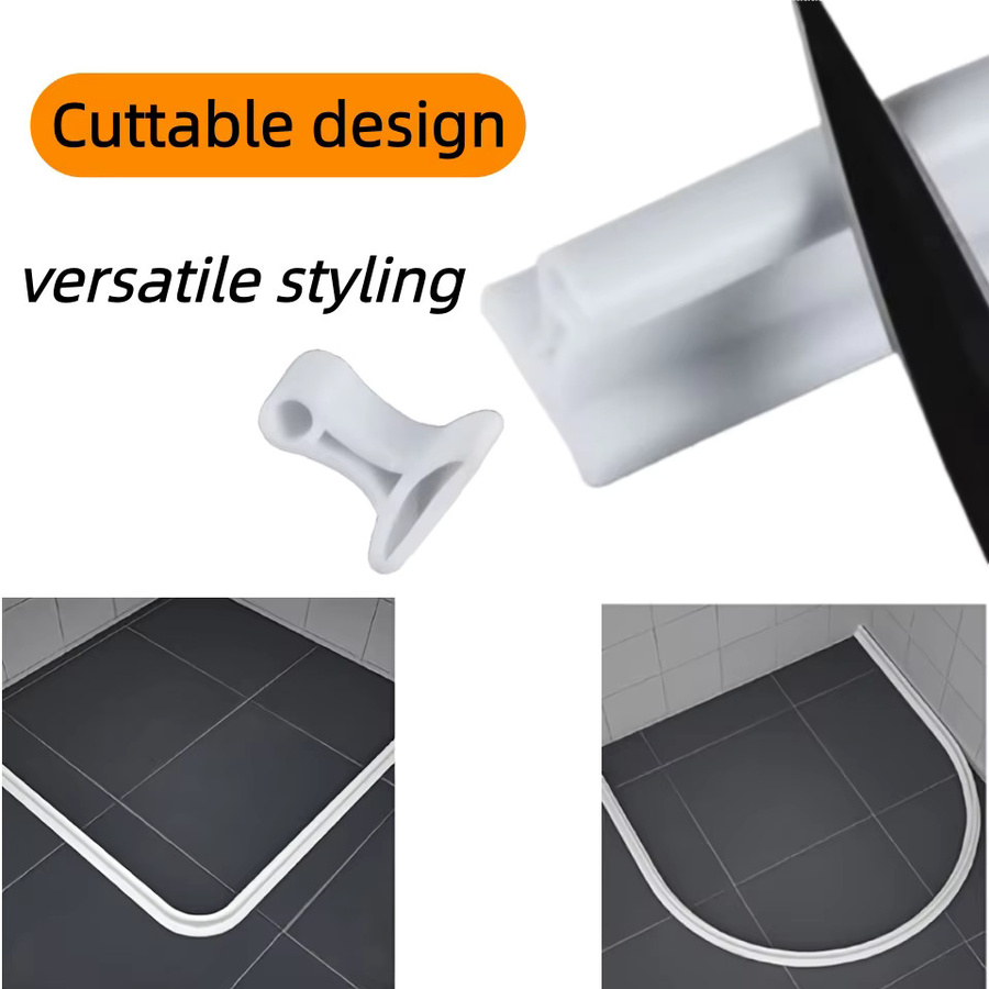 Selbstklebender PVC Spritzschutzstreifen als Wassersperre für Badezimmer, Küche und Toilette, Farbe: Weiß, Höhe: 4,0 cm, Breite: 3,0 cm - Bild 5