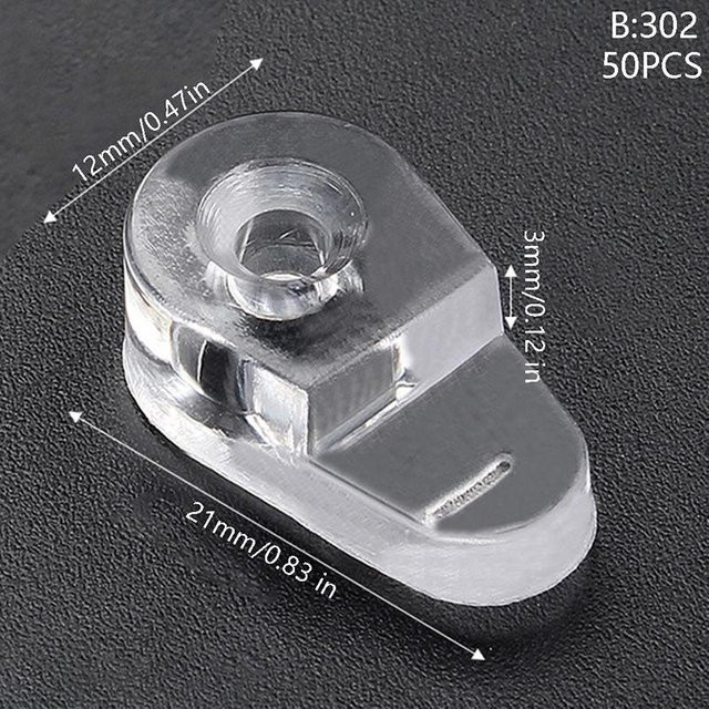 50 Stück Breaki Glasplatten-Halteclips aus Kunststoff und Stahl, transparente Spiegelhalter-Clips für Schranktüren und Spiegel zur Befestigung - Bild 1