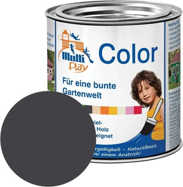PROFI Multi-Play Color Holzfarbe Anthrazit, semi-transparent, satin-matt, 0,375 l - Bild 1