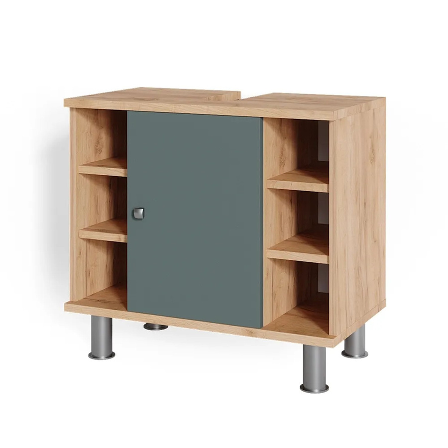 Vicco Waschtischunterschrank Fynn Badschrank Eiche Grün B: 60 cm, T: 54 cm, H: 32 cm - Bild 3