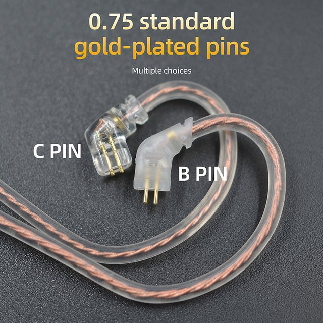 AILEHKUO Universelles In-Ear Kupfer-Twisted Upgrade-Kabel für KZ/CCA mit 0,75 mm Stiftanschluss - Bild 1