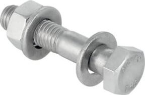 Geberit Schraubenset aus Edelstahl in Silber mit Schrauben, Muttern und Unterlegscheiben, M 16 x 70 mm - Bild 1