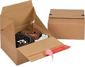 ColomPac Eurobox Versandkarton aus Wellpappe mit Selbstklebeverschluss, braun, B: 19,4 cm, H: 8,7 cm, T: 19,4 cm - Bild 2