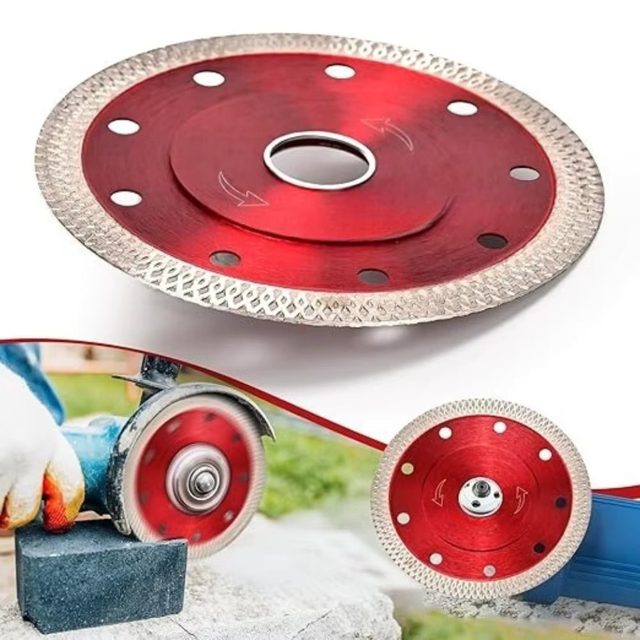 Diamant-Trennscheibenklingen für Winkelschleifer zum Schneiden von Porzellan, Keramik, Granit, Marmor und Fliesen, Farbe: Rot - Bild 4