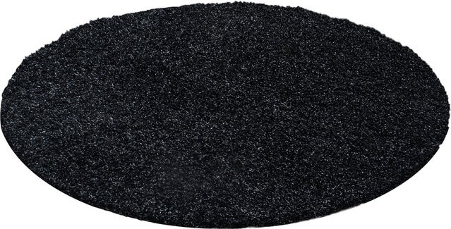 Kadima Design Hochflor Teppich RHEIN in Anthrazit, rund, Durchmesser: 120 cm - Bild 1