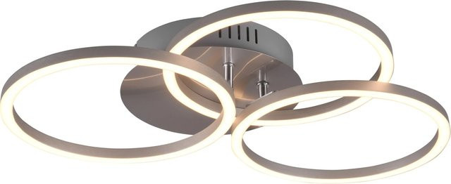 Trio LED-Deckenleuchte Circle in Nickel matt mit Fernbedienung und Dimmfunktion, 27W - Bild 1