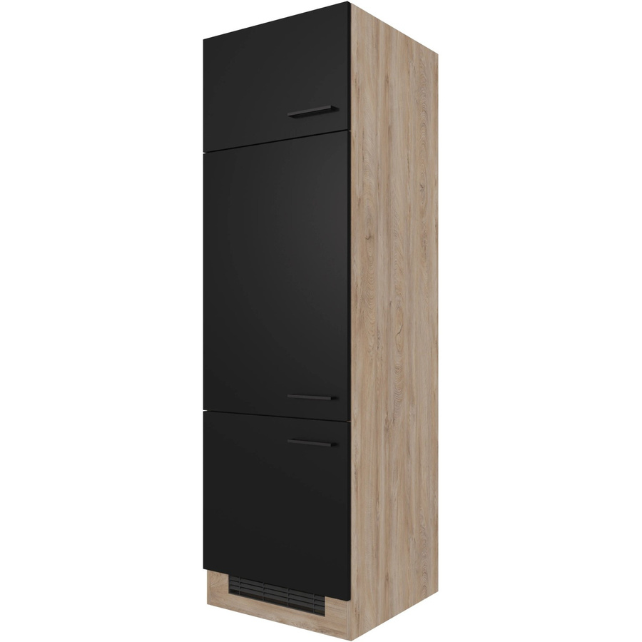 Flex-Well Küchen-Geräteumbauschrank Capri Schwarz Matt B/H/T: 60 x 200 x 57 cm - Bild 2