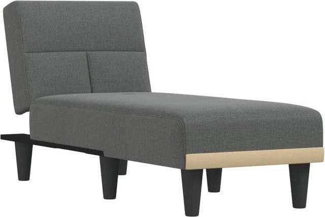 vidaXL Chaiselongue modern in Dunkelgrau aus Stoff mit Schaumstofffüllung B/T/H: 140 x 55 x 70 cm - Bild 1