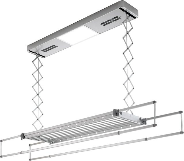 Foxydry Elektrischer Wäscheständer zur Deckenmontage mit Fernbedienung in Steel Gray/Silver, Breite: 180 cm - Bild 1
