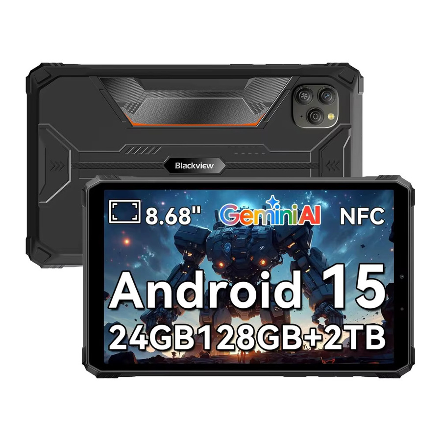 Blackview Active 5 Robustes Android 15 AI-Tablet in Schwarz mit 8,68 Zoll HD+ 90Hz, 6GB RAM, 128GB Speicher und 6600mAh Akku, IP68/IP69K wasserdicht - Bild 6