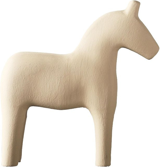 Handbemalte Holzpferd Figur aus Kiefernholz in Beige von GoolRC - Bild 1