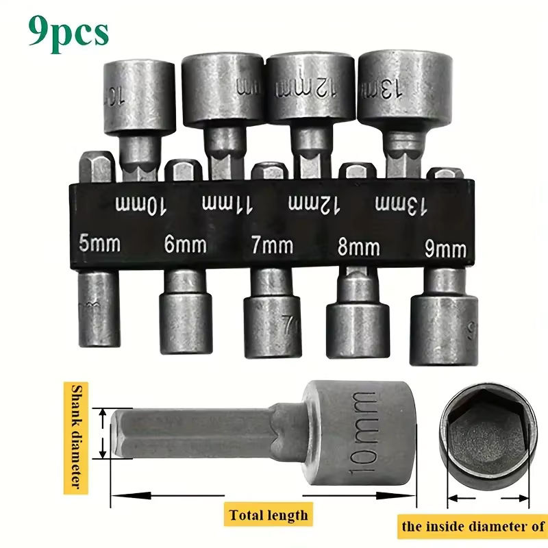 LIXIU Power Nuts Treiber Bohrer Set mit 1/4 Sechskantschaft aus CRV in Grau und Silber - Bild 4