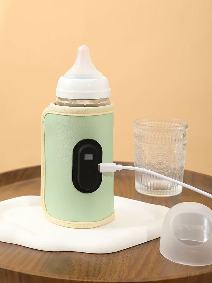 Tragbarer USB Baby-Milchwärmer in Grün für unterwegs und das Auto - Bild 1