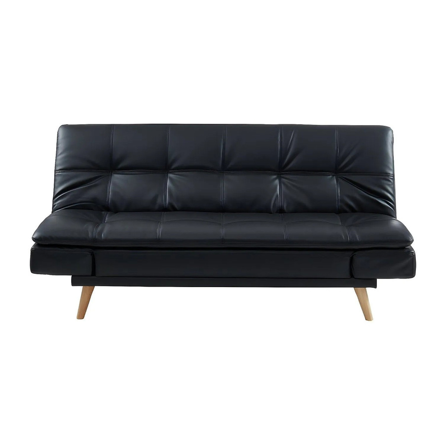 Schlafsofa Zarina von Vente-unique in Schwarz mit Click-Clack-Funktion und Armlehnen, Breite: 185 cm - Bild 2
