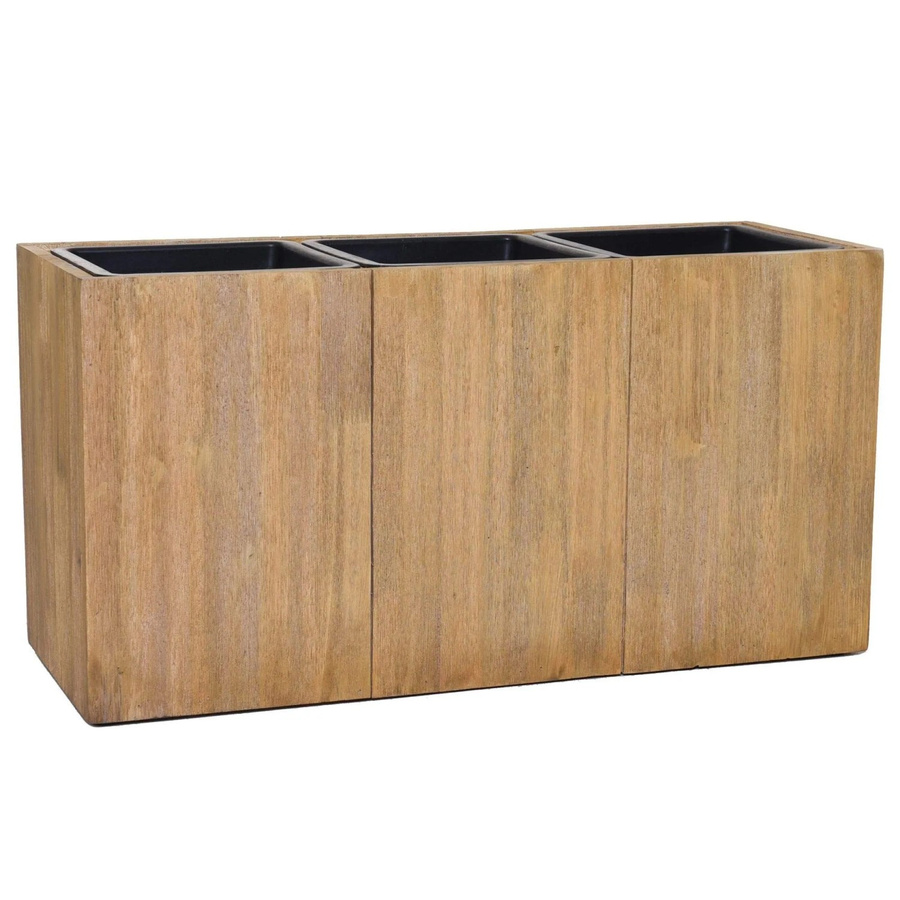 Vivanno Blumenkübel Pflanztrog Maxi in Antikbraun mit Holzoptik im Landhausstil B/T/H: 64 x 25 x 35 cm - Bild 2