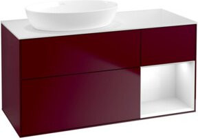 V&B Waschtischunterschrank Finion mit Wandbeleuchtung in Weiß, Breite: 120 cm, Tiefe: 50,1 cm, Höhe: 50,1 cm - Bild 1