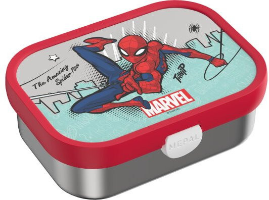 Mepal Campus Edelstahl Bento Brotdose mit Gabel und Fächern Spiderman Rot - Bild 1