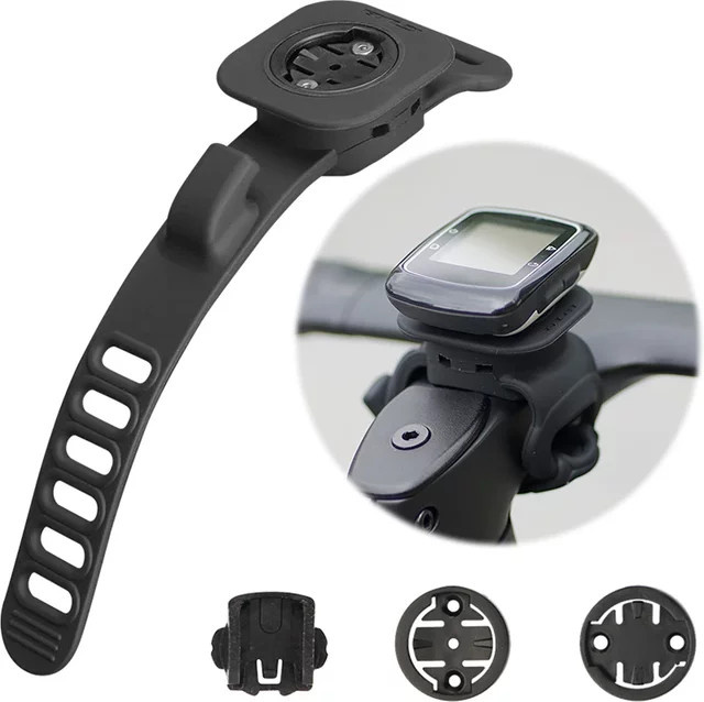 GUB 630 Silikon-Fahrradcomputerhalterung in Schwarz für Garmin, Bryton, WAHOO und XOSS als Rennrad-MTB-Verlängerungshalterung - Bild 1