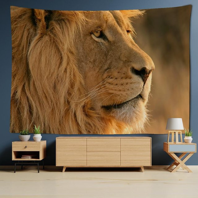 Wandteppich mit 3D Löwenmuster von Binchi Outdoor Equipment, Mehrfarbig, B x H: 95 x 70 cm - Bild 1