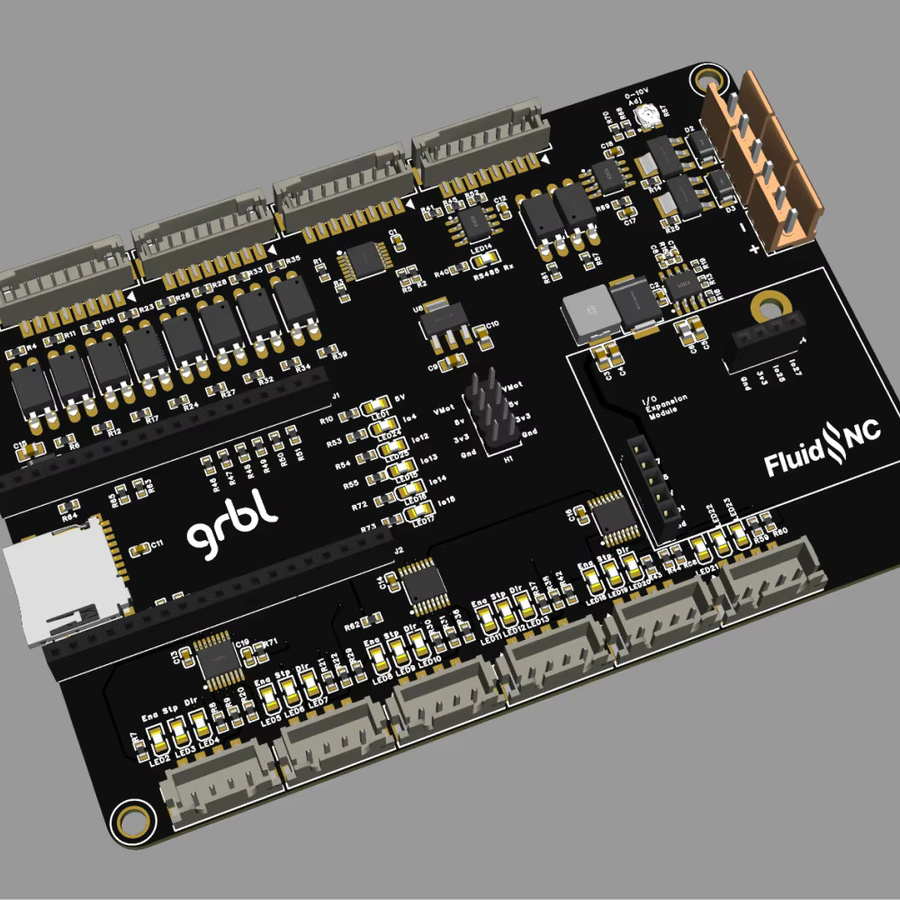 PiBot FluidNC GRBL Laser CNC Controller V4.7 B in Schwarz inklusive ESP32-Modul, OLED-Modul und Kabel - Bild 2