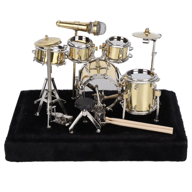 ZJCHAO Mini-Trommel-Modell aus Metall in Gold als dekoratives Ornament, B/T/H: 14 x 10 x 10 cm - Bild 4
