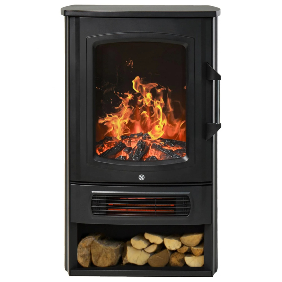 HOMCOM Elektrokamin mit Flammeneffekt und Thermostat in Schwarz, B/H/T: 44,5 x 74 x 32,1 cm - Bild 2