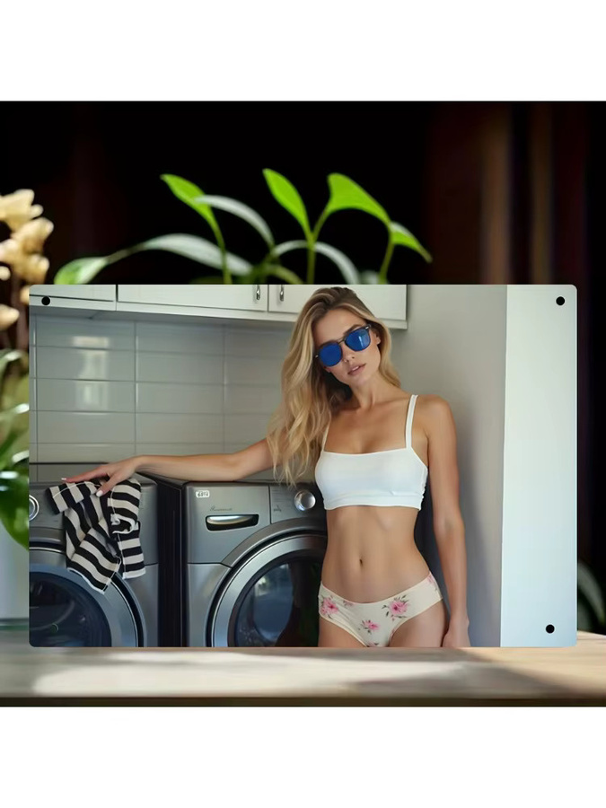 CIFBUY Retro Pool-Party Metallschild in Multicolour, Wandkunst im Vintage-Stil für Sommer-Atmosphäre, Breite: 20,32 cm, Höhe: 30,48 cm - Bild 5