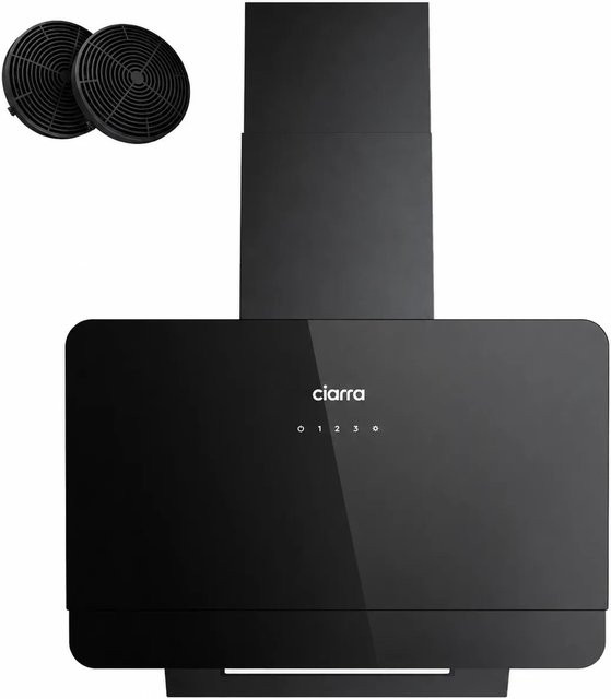 CIARRA Kopffreihaube Dunstabzugshaube VM6765CB in Schwarz mit Touch-Bedienung, Breite: 60 cm, 590 m³/h, Energieeffizienzklasse A+ - Bild 1