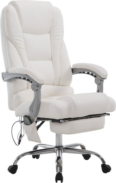 TPFLiving Bürostuhl Pacira-N aus Kunstleder mit Massagefunktion in Weiß, B/T/H: 68 x 64 x 118 cm - Bild 1