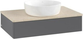 V&B Waschtischunterschrank Antao ohne Frontstruktur in Anthrazit lackiert, B/T/H: 80 x 50 x 19 cm - Bild 1