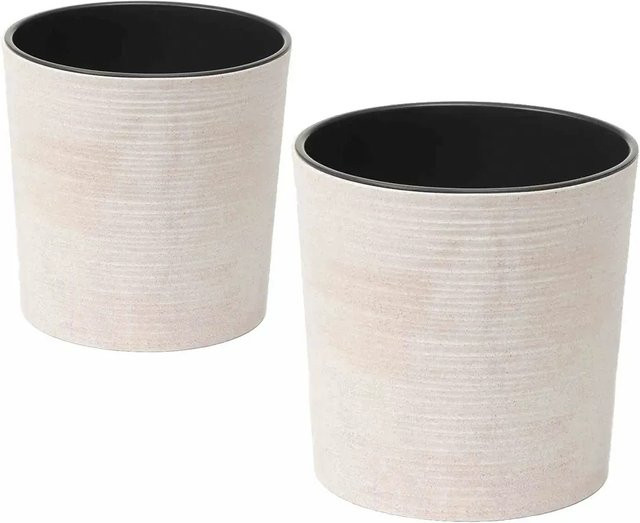 Siena Garden Pflanzgefäß Eco Lens Set 2-teilig in Weiß - Bild 1