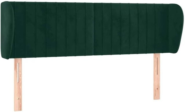 vidaXL Kopfteil mit Ohren in Dunkelgrün aus Samt, B/T/H: 147 x 23 x 78/88 cm - Bild 1