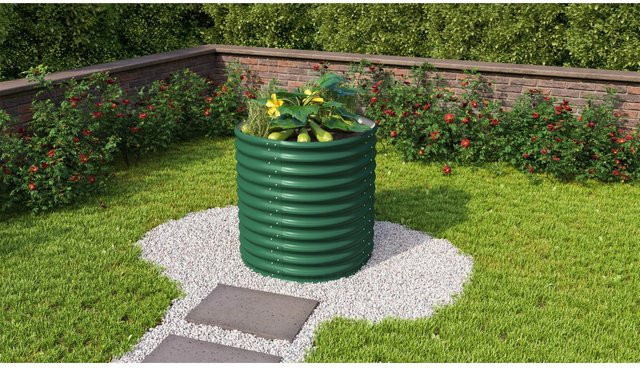 Vitavia Hochbeet Vita Rund 858 in Seegras mit Schneckenschutz, B/T/H: 82 x 82 x 86 cm - Bild 1