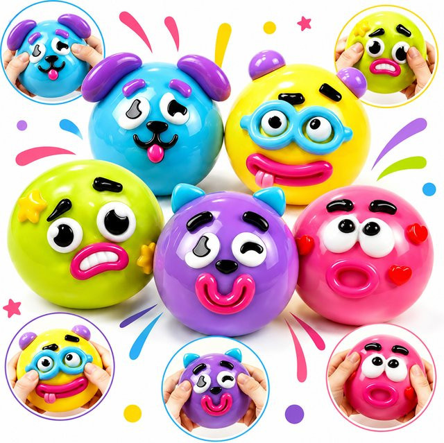 Smushers Curiosities Dog Face Swap Squishy, Slow-Rise-Quetschspielzeug, multicolour - Bild 1