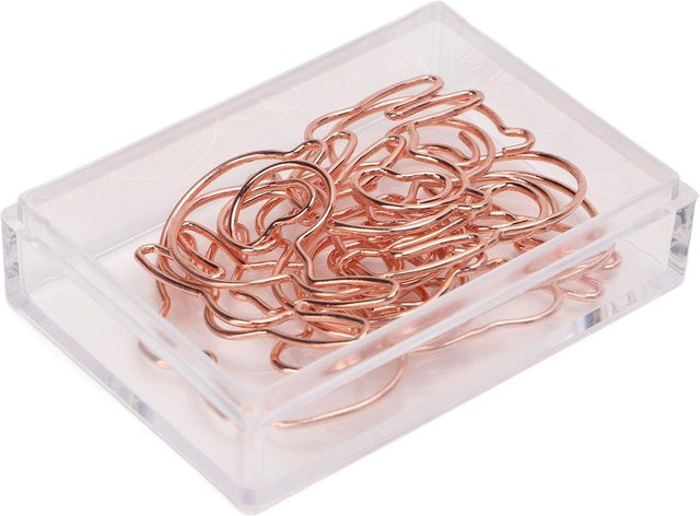 Igeteck Büroklammern in niedlicher Tierform aus Metall, 100 Stück, Roségold und Braun - Bild 1