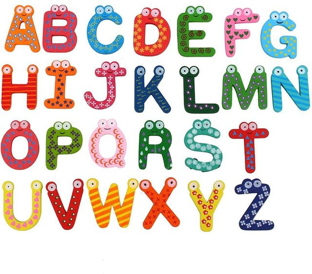 TOMTOP JMS Alphabet Buchstaben Holz Kühlschrank Magnet 26-teiliges Set - Bild 1