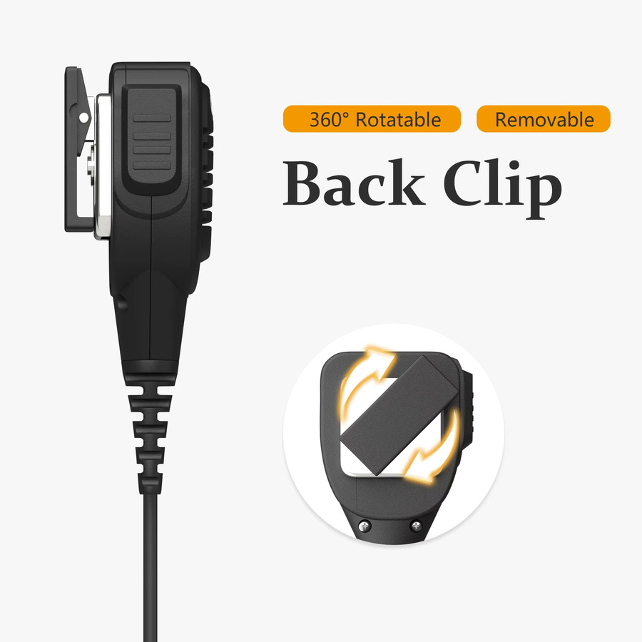 Motorola Walkie Talkie Mikrofon mit Lautsprecher M9 Anschluss und Big PTT in Schwarz kompatibel mit XiR P6600 DP2000 P6608 DP2400 Radio Zubehör - Bild 3