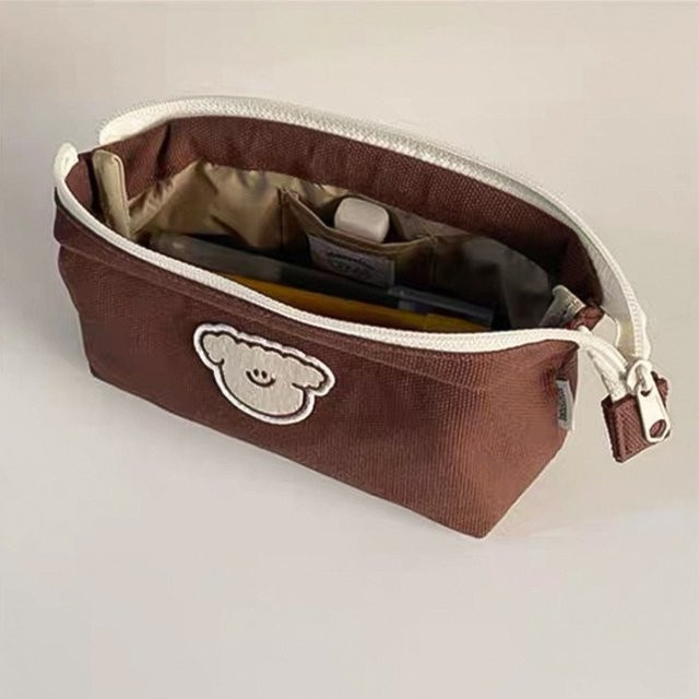 Die Ins Style Bleistifttasche aus Canvas in Beige und Braun - Bild 1