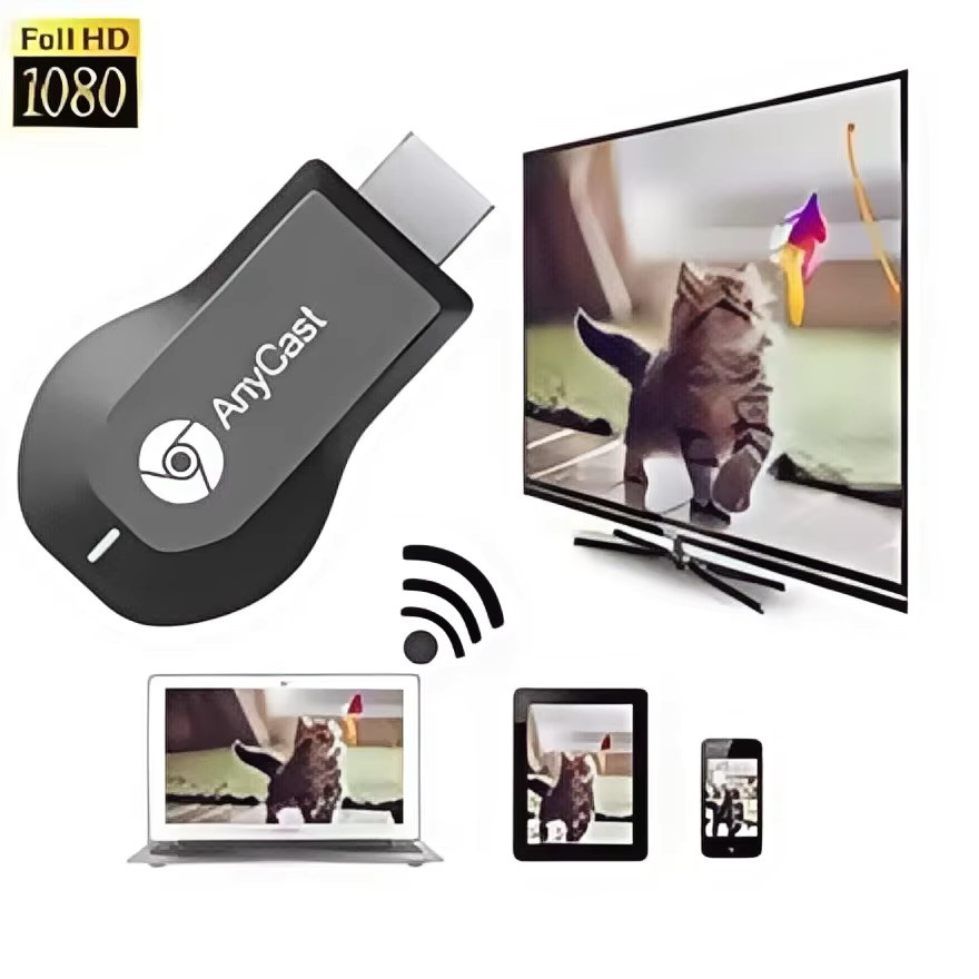 M2Plus Kabelloser Display-Adapter in Schwarz mit 4K UHD HDMI-Dongle für Bildschirmspiegelung von Handy und Tablet via AirPlay, DLNA und Miracast - Bild 2
