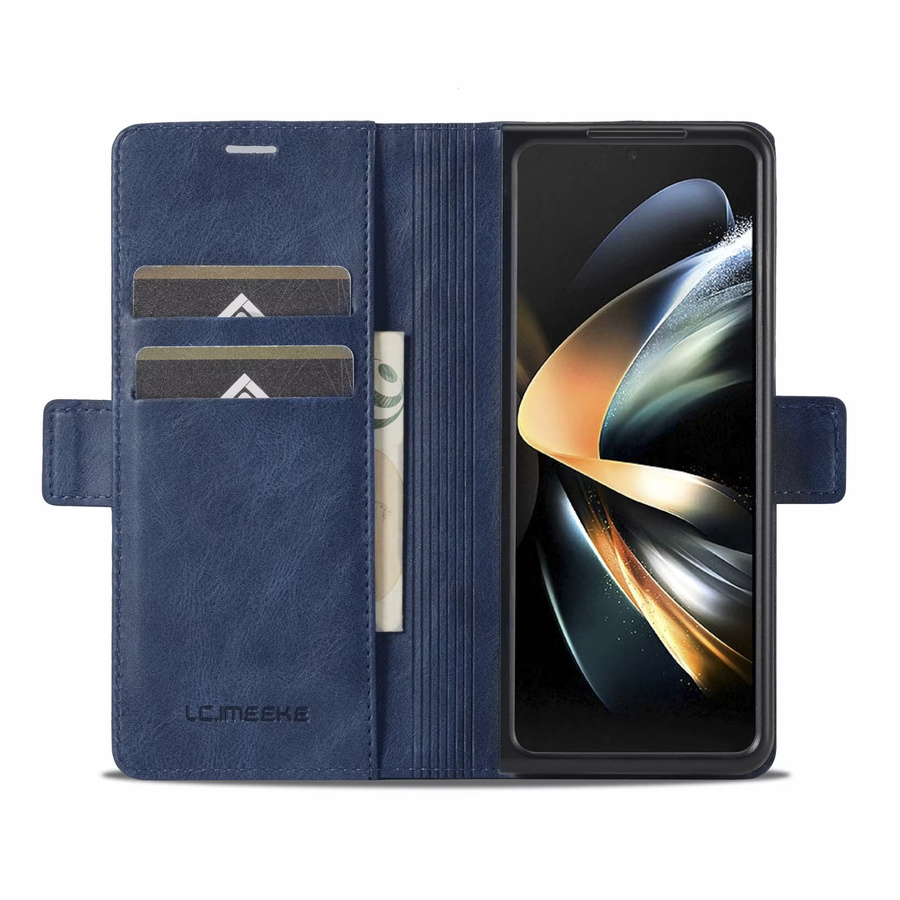 Business Lederhülle für Samsung Galaxy Z Fold mit Magnetischer Flip-Schutzhülle und Kartenfach in Schwarz oder Blau - Bild 3