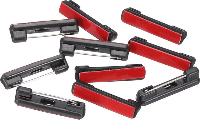 Selbstklebende Sicherheitsnadeln für Namensschilder aus Metall in Weiß - Bild 1
