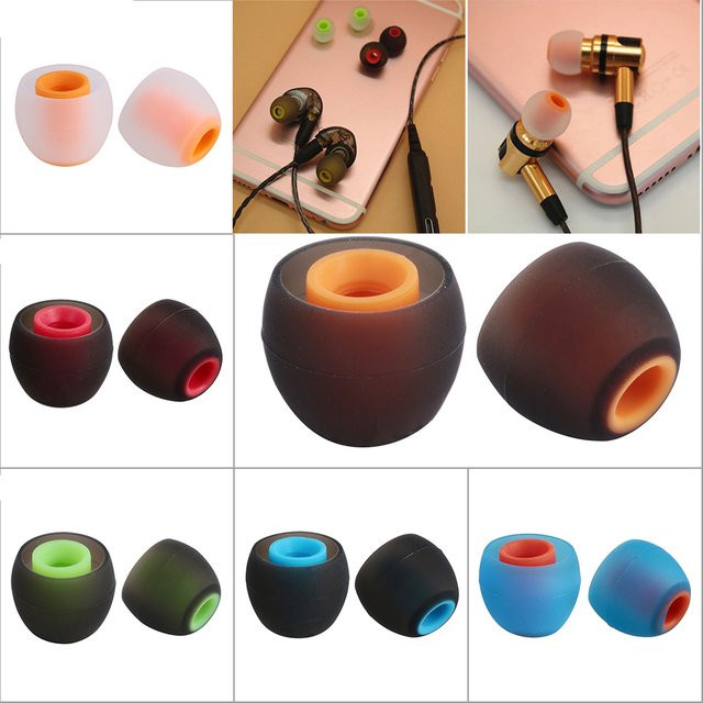 12 Stück universelle In-Ear Silikon Ohrstöpsel Ersatz für Kopfhörer in Weiß und Multicolour mit 3,8 mm Anschluss - Bild 1