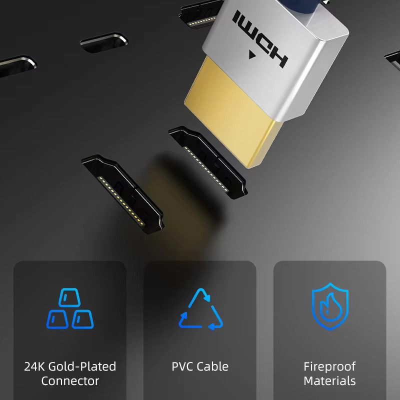 CABLETIME HDMI 2.0 Kabel für 4K@60Hz aus Zinklegierung für Monitor, TV, Laptop und PS4/5 - Bild 2