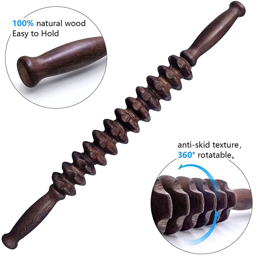YQQGD Massage Rolle Holz, Unisex - Bild 2