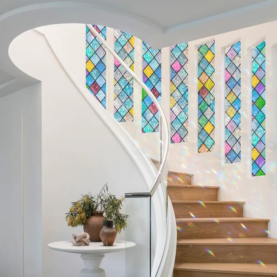 BUNPIG Sichtschutz-Fensterfolie statisch haftend und abnehmbar mit UV-Schutz und Wärmekontrolle in Multicolour für Zuhause, Büro und Badezimmer - Bild 2