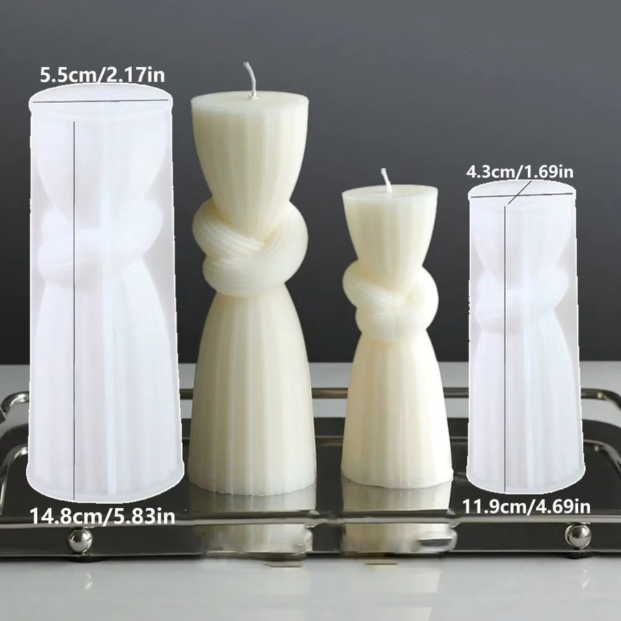 2er-Set SPMOLD Silikonformen für Knoten-Säulenkerzen zur DIY-Herstellung von Sojawachskerzen - Bild 3