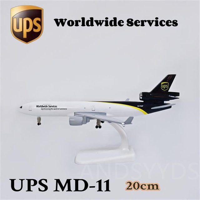 ZOCO Flugzeugmodell UPS World Cargo Airlines aus Legierungsdruckguss in Weiß, Länge: 20 cm - Bild 1