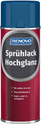 RENOVO Sprühlack für Holz, Enzianblau RAL 5010, hochglänzend, 0,4 l - Bild 1
