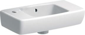Geberit Renova Compact Handwaschbecken aus Keramik in Weiß, rechteckig mit Überlauf und Unterbauinstallation, Breite: 45 cm, Tiefe: 25 cm - Bild 1