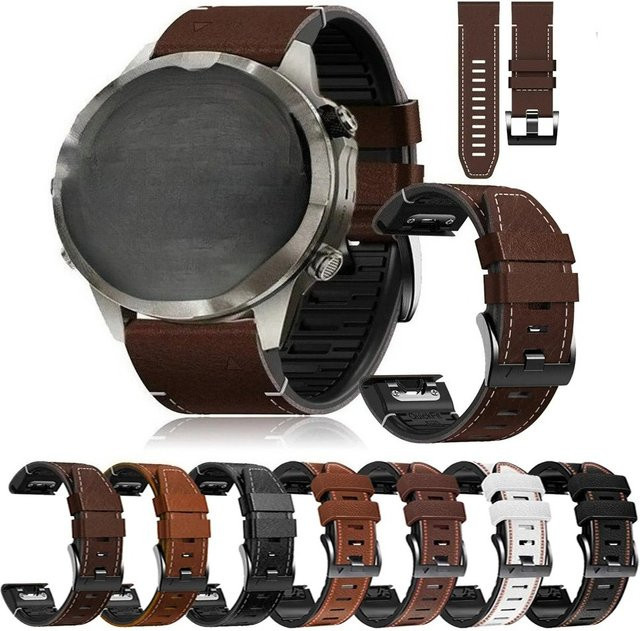 QuickFit Uhrenarmband Leder-Silikon, 26 mm, 22 mm, Unisex - Bild 1